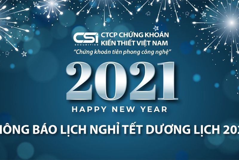 THÔNG BÁO NGHỈ TẾT DƯƠNG LỊCH 01/01/2021