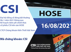 CSI THÔNG QUA TỜ TRÌNH KẾ HOẠCH NIÊM YẾT CHÍNH THỨC CỔ PHIẾU TRÊN SÀN HOSE