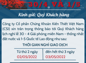 Thông báo nghỉ lễ 30/4-1/5