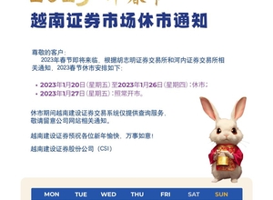 2023年春节越南证券市场休市通知