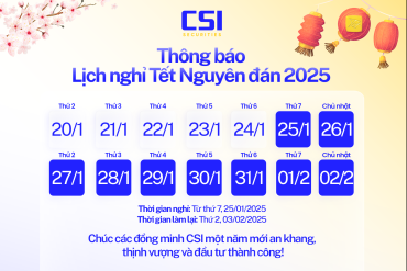 THÔNG BÁO LỊCH NGHỈ TẾT NGUYÊN ĐÁN 2025
