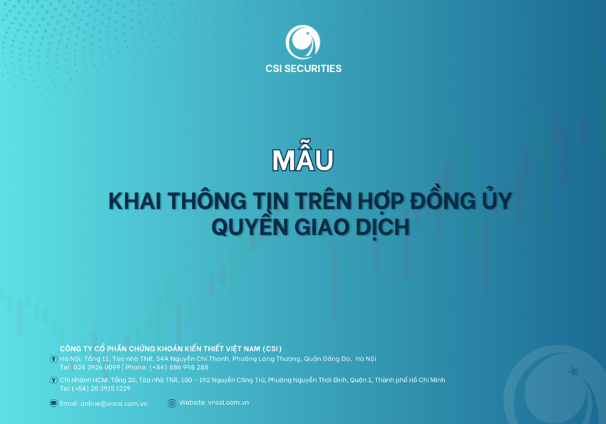 Mẫu khai thông tin trên hợp đồng ủy quyền giao dịch